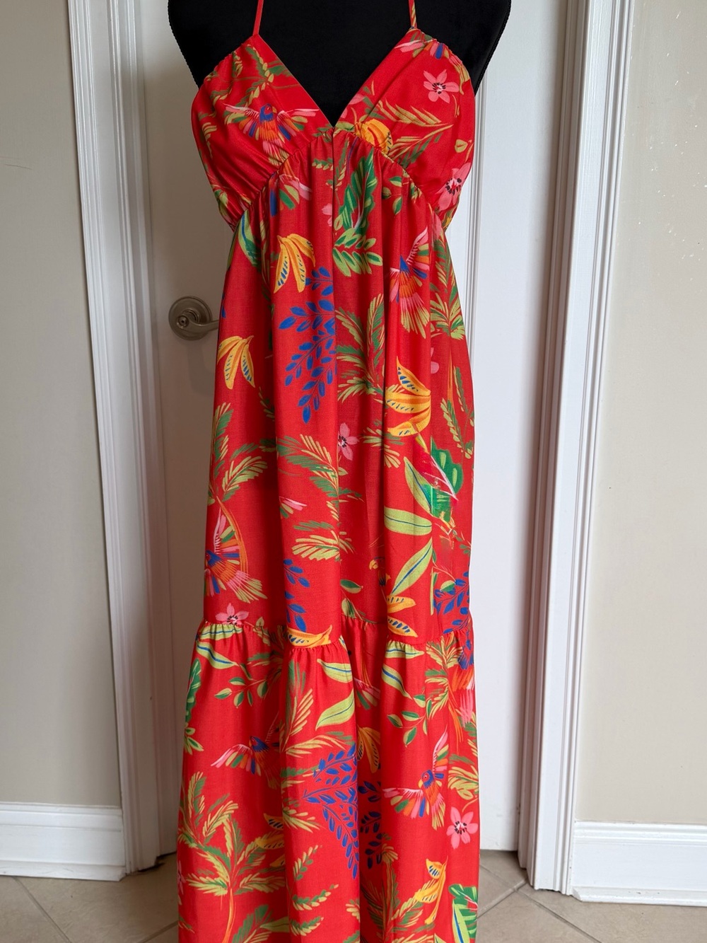 Chelsea & Violet Coral Smocked Waistband Maxi